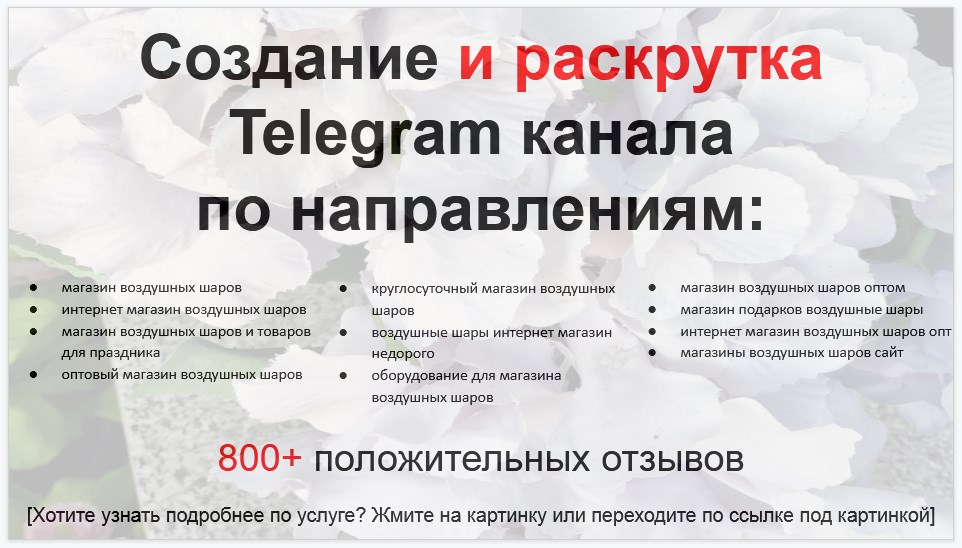 Сервис раскрутки коммерции в Telegram по близким направлениям - Интернет-магазин воздушных шаров