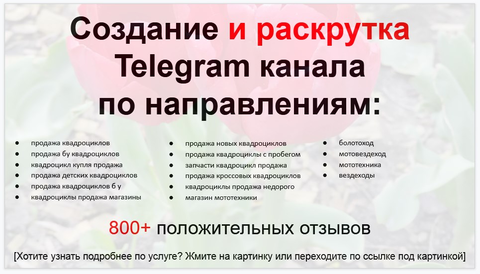 Сервис раскрутки коммерции в Telegram по близким направлениям - Магазин по продаже квадроциклов