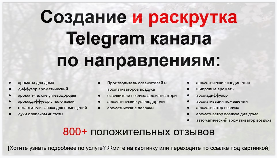 Сервис раскрутки коммерции в Telegram по близким направлениям - Производитель освежителей и ароматизаторов воздуха