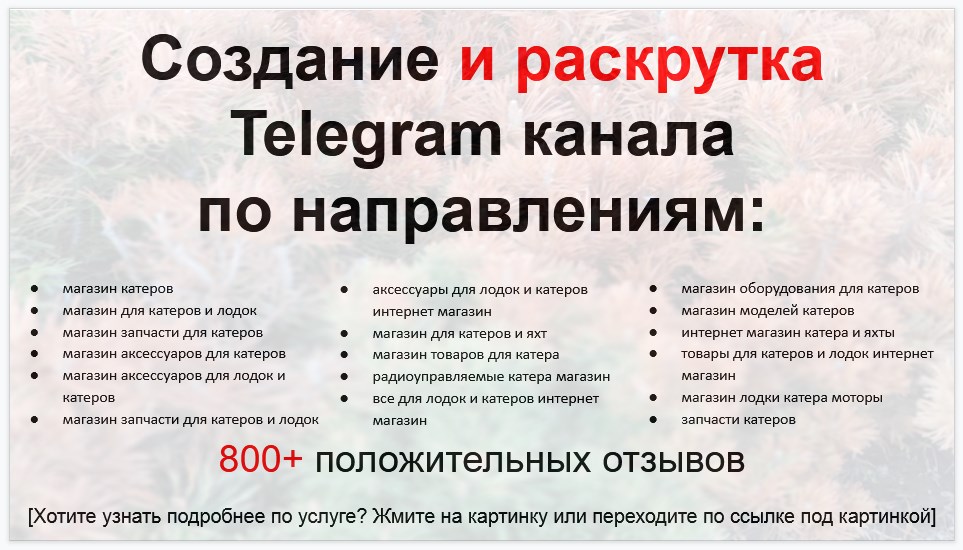 Сервис раскрутки коммерции в Telegram по близким направлениям - Сайт продажи катеров