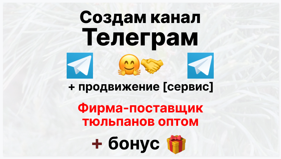 Сервис продвижения коммерции в Telegram - Компания-поставщик тюльпанов оптом