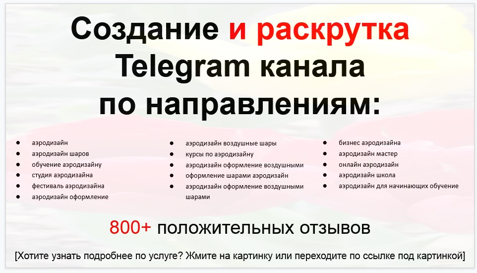 Сервис раскрутки коммерции в Telegram по близким направлениям - Агентство аэродизайна