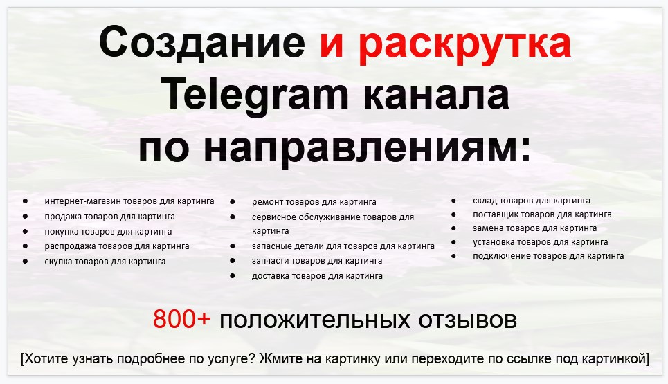 Сервис раскрутки коммерции в Telegram по близким направлениям - Интернет-магазин товаров для картинга