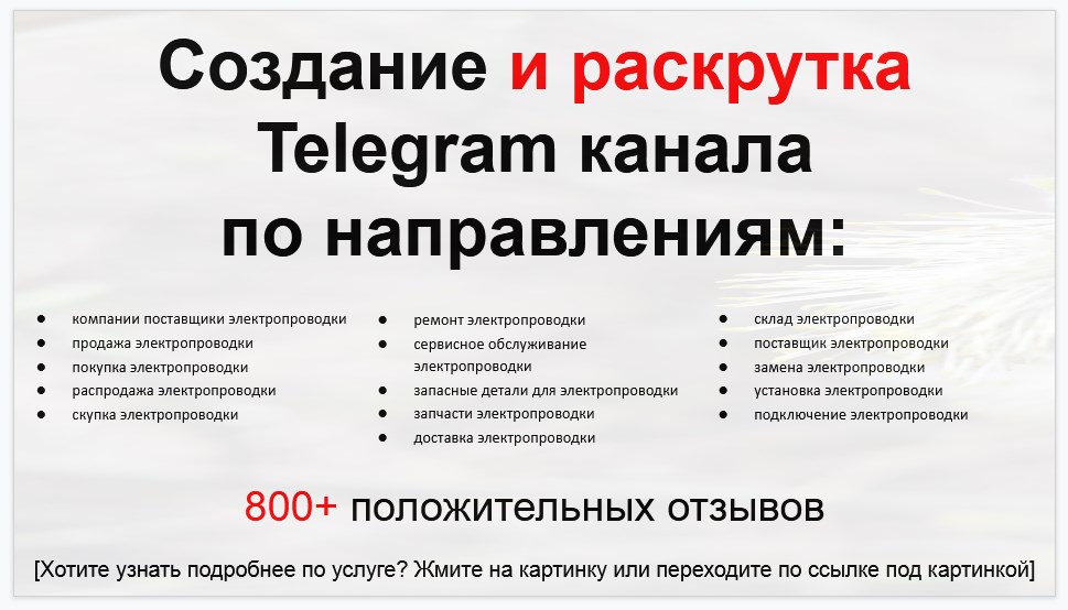 Сервис раскрутки коммерции в Telegram по близким направлениям - Компании поставщики электропроводки
