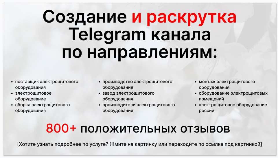Сервис раскрутки коммерции в Telegram по близким направлениям - Поставщик электрощитового оборудования