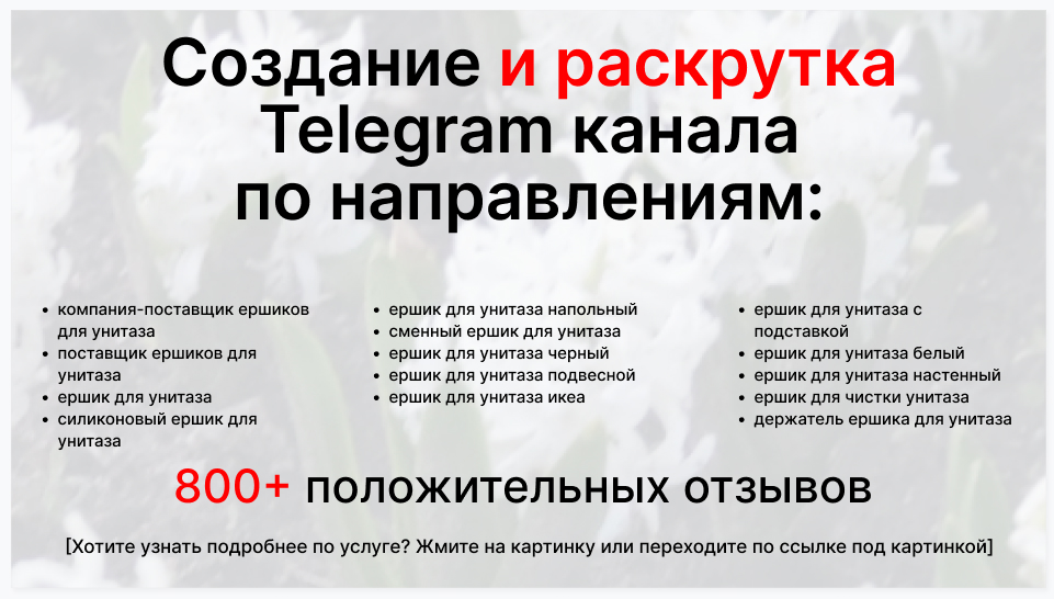 Сервис раскрутки коммерции в Telegram по близким направлениям - Торговая компания-поставщик ершиков для унитаза