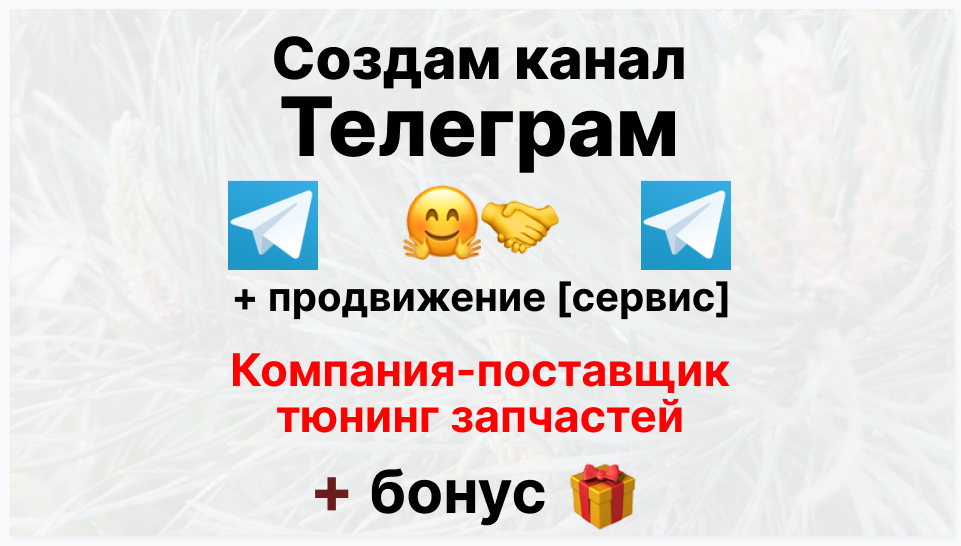 Сервис продвижения коммерции в Telegram - Компания-поставщик тюнинг запчастей