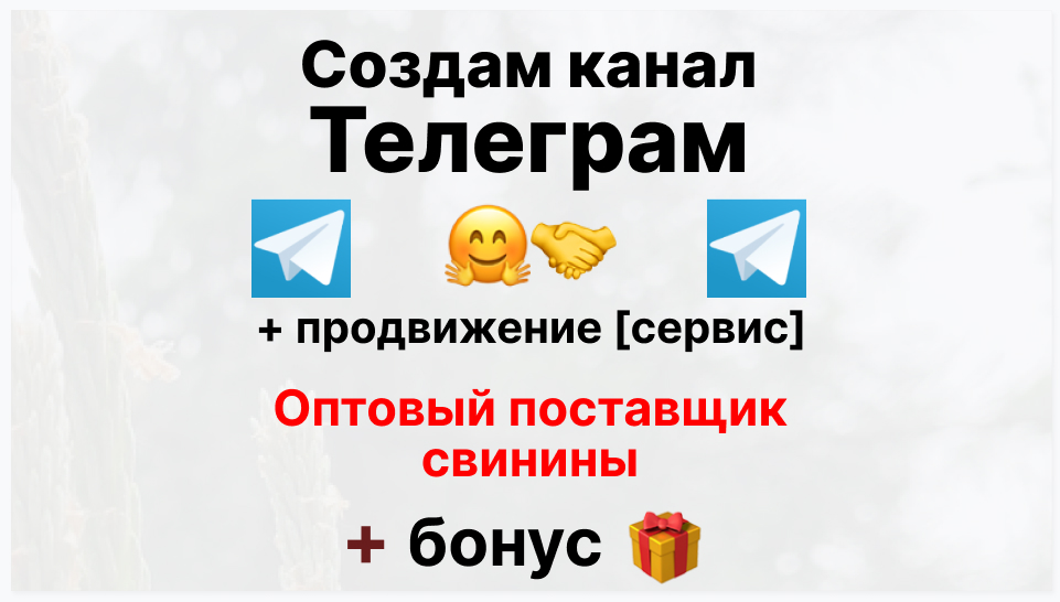 Сервис продвижения коммерции в Telegram - Оптовый поставщик свинины