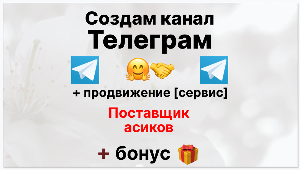 Сервис продвижения коммерции в Telegram - Поставщик асиков