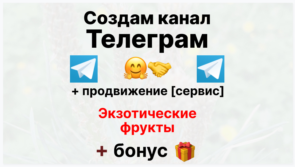 Сервис продвижения коммерции в Telegram - Торговая фирма-поставщик экзотических фруктов