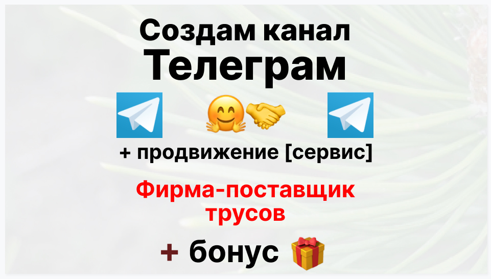 Сервис продвижения коммерции в Telegram - Торговая фирма-поставщик трусов