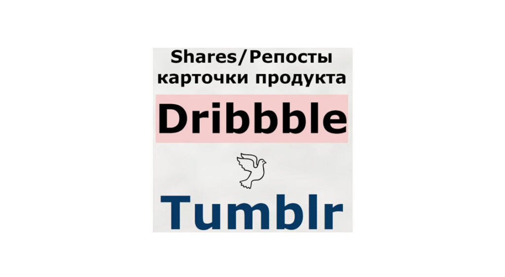 Репосты дизайнерского продукта-портфолио продавца Dribbble в Tumblr