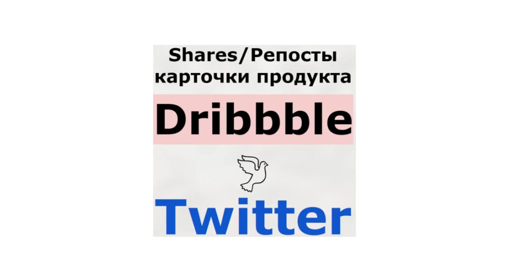 Репосты дизайнерского продукта-портфолио продавца Dribbble в Twitter