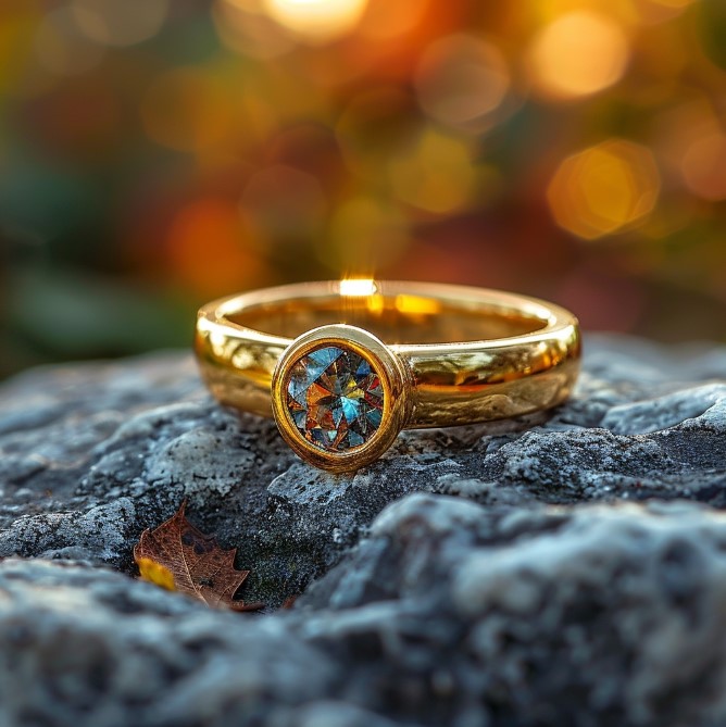 Золотое кольцо на камне